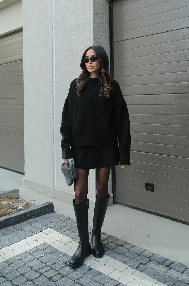 Alina - Gestricktes Zweiteiler-Set (Top und Rock)