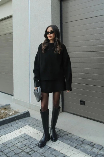 Alina - Gestricktes Zweiteiler-Set (Top und Rock)