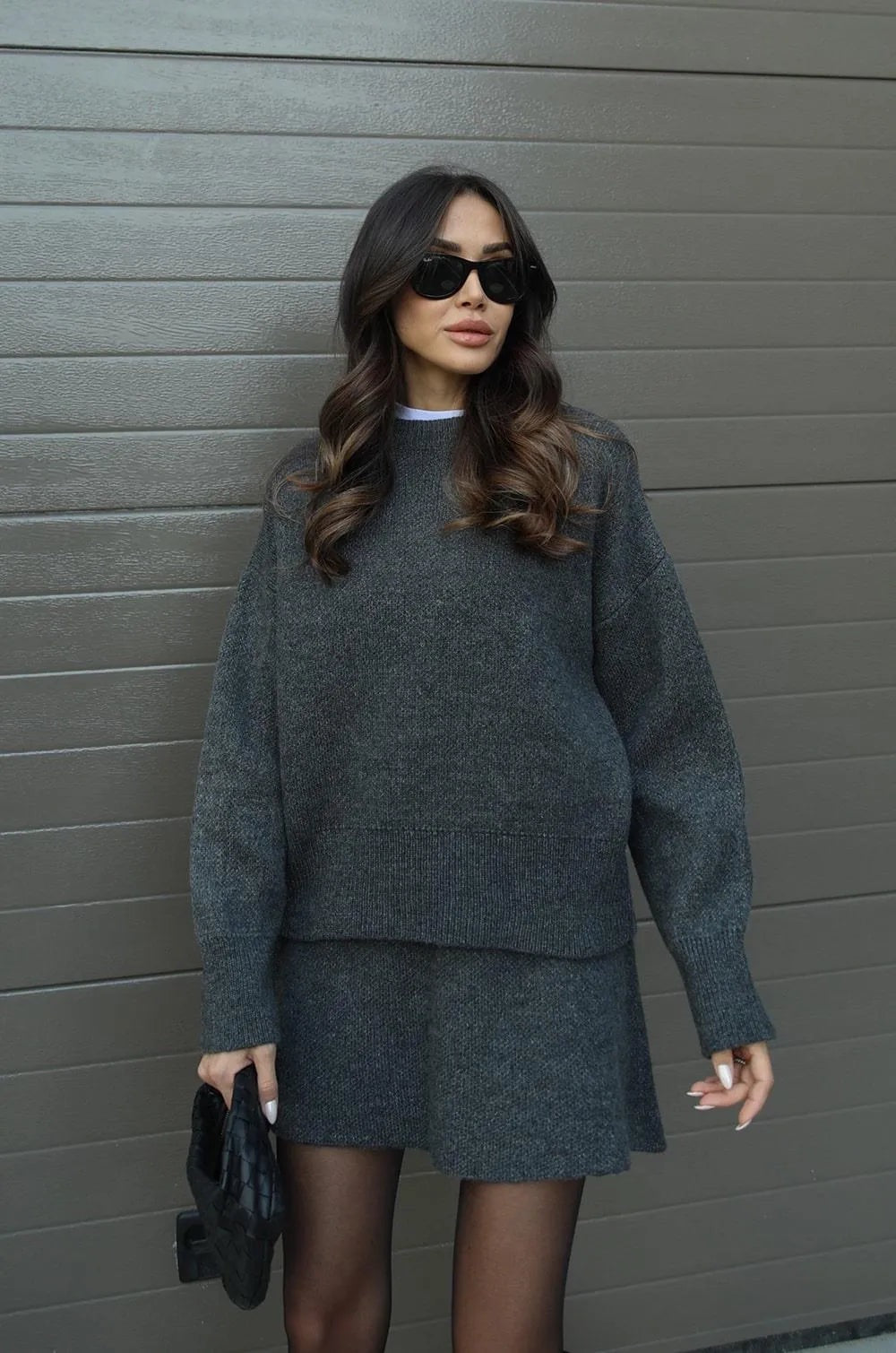 Alina - Gestricktes Zweiteiler-Set (Top und Rock)